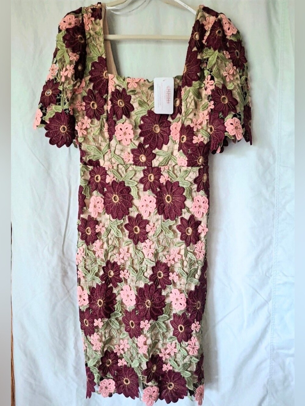 NWT Just Me “The Guendolyn”Embroidered Floral Tulle Dress